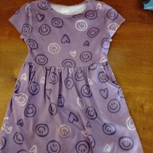 Purple Smiley Face Kids Dress